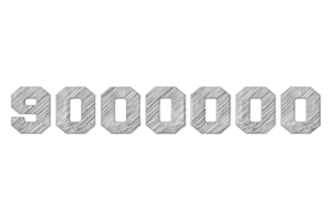 9000000 subscribers celebration greeting Number with pencil sketch design png