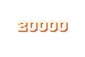 20000 suscriptores celebracion saludo número con retro 2 diseño png