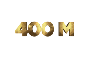 400 millón suscriptores celebracion saludo número con oro diseño png