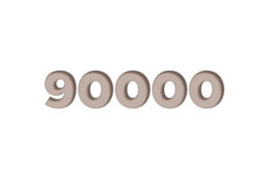 90000 subscribers celebration greeting Number with engrave design png