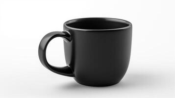 negro tazas taza Bosquejo aislado en blanco fondo, generativo ai foto