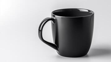 negro tazas taza Bosquejo aislado en blanco fondo, generativo ai foto