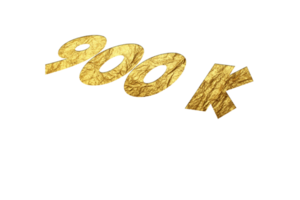 900 k subscribers celebration greeting Number with golden paper design png