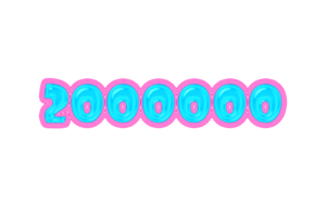2000000 subscribers celebration greeting Number with jelly design png