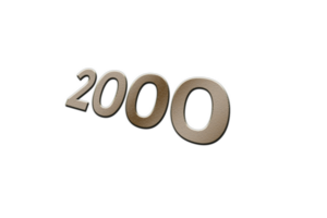 2000 subscribers celebration greeting Number with metal design png