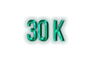 30 K iscritti celebrazione saluto numero con rustico acciaio design png