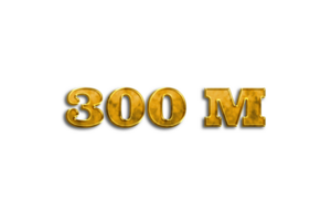 300 Million Abonnenten Feier Gruß Nummer mit Gold Design png