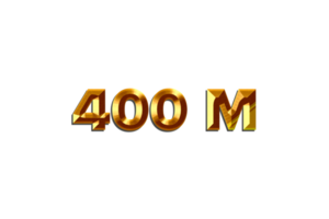 400 millón suscriptores celebracion saludo número con dorado diseño png