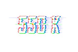 550 K subscribers celebration greeting Number with design png