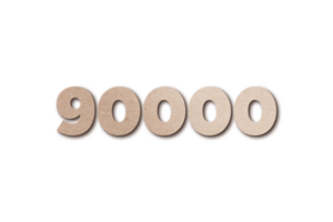 90000 subscribers celebration greeting Number with card board design png
