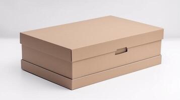 Brown Blank cardboard box mockup on white background, photo