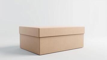 Brown Blank cardboard box mockup on white background, photo