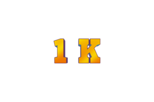 1 k suscriptores celebracion saludo número con 3d diseño png