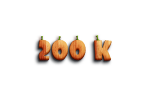 200 k subscribers celebration greeting Number with pumpkin design png