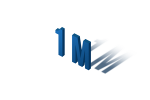1 million subscribers celebration greeting Number with isomatric design png