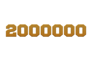 2000000 subscribers celebration greeting Number with embroidery design png