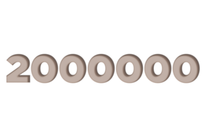 2000000 subscribers celebration greeting Number with engrave design png