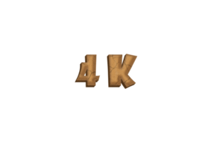 4 K iscritti celebrazione saluto numero con argilla design png