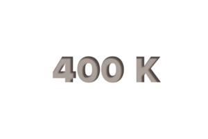 400 k subscribers celebration greeting Number with wooden engraved design png