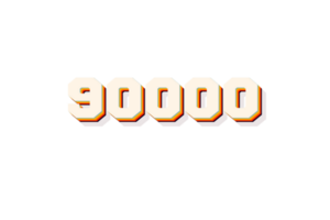 90000 prenumeranter firande hälsning siffra med retro 2 design png