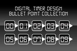 Digital Timer Design Bullet Point vector