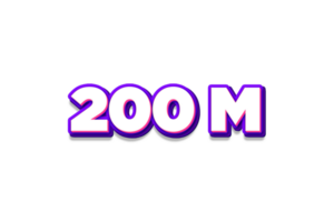 200 million subscribers celebration greeting Number with purple and pink design png