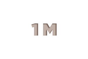 1 million subscribers celebration greeting Number with engrave design png