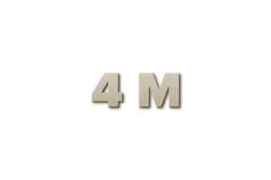 4 million subscribers celebration greeting Number with card board 2 design png