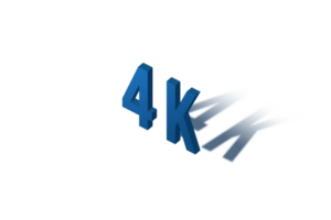 4 k subscribers celebration greeting Number with isomatric design png