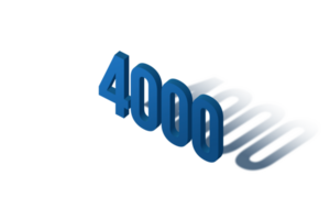 4000 suscriptores celebracion saludo número con isomtrico diseño png