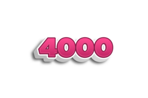 40000 subscribers celebration greeting Number with pink 3d design png