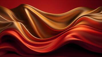 Abstract Background with 3D red Gradient Silk Fabric , photo