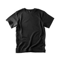 blank black t shirt mockup, close up black t-shirt on white background ,generative ai photo