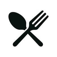 cuchara y tenedor, comer, restaurante, comida icono aislado en blanco antecedentes vector