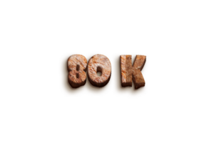 80 k subscribers celebration greeting Number with bakery design png