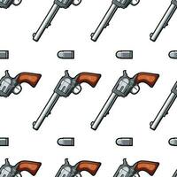 Seamless pattern of guns on a white background vector