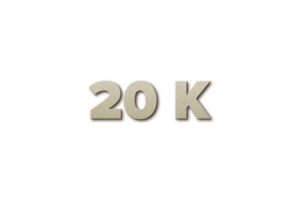 20 k subscribers celebration greeting Number with card board 2 design png