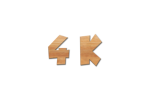 4 k subscribers celebration greeting Number with oak wood design png