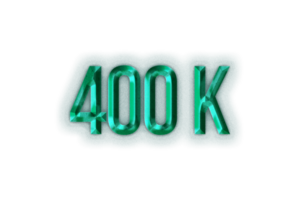 400 k subscribers celebration greeting Number with rustic steel design png