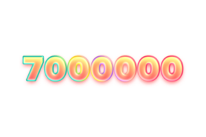 7000000 prenumeranter firande hälsning siffra med godis Färg design png