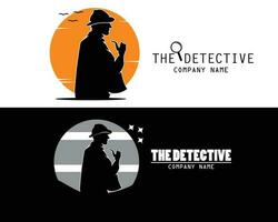 Set of detective silhouette logo collection vector