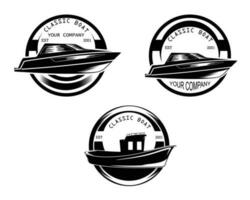 Collection of boat design logo emblem collection vector