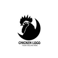 Chicken mascot logo silhouette design vector