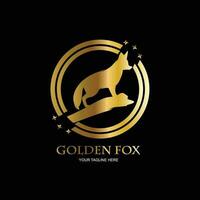 Fox logo in gold color vector