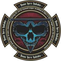 Skull logo patch vector illustration