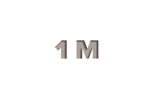 1 million subscribers celebration greeting Number with wooden engraved design png
