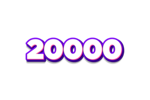 20000 iscritti celebrazione saluto numero con viola e rosa design png