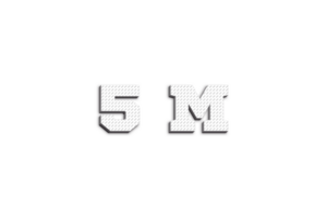 5 million subscribers celebration greeting Number with 3d paper design png