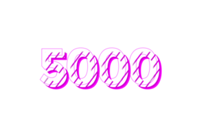 5000 abonnees viering groet aantal met streep ontwerp png