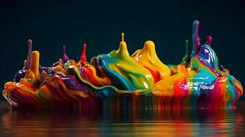 abstract background liquid wave paint colourful 3d , photo